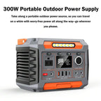 300W Portable Power Station, Emergency Power Bank, Outdoor Generator, 270Wh/72,800mAh/3.7V, With Built-In Lighting And Wireless