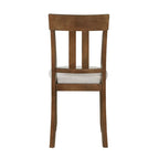 Cherry Finish 7-Piece Dining Set with Table and 6 Chairs, Textured Fabric Seats, Classic Wooden Design