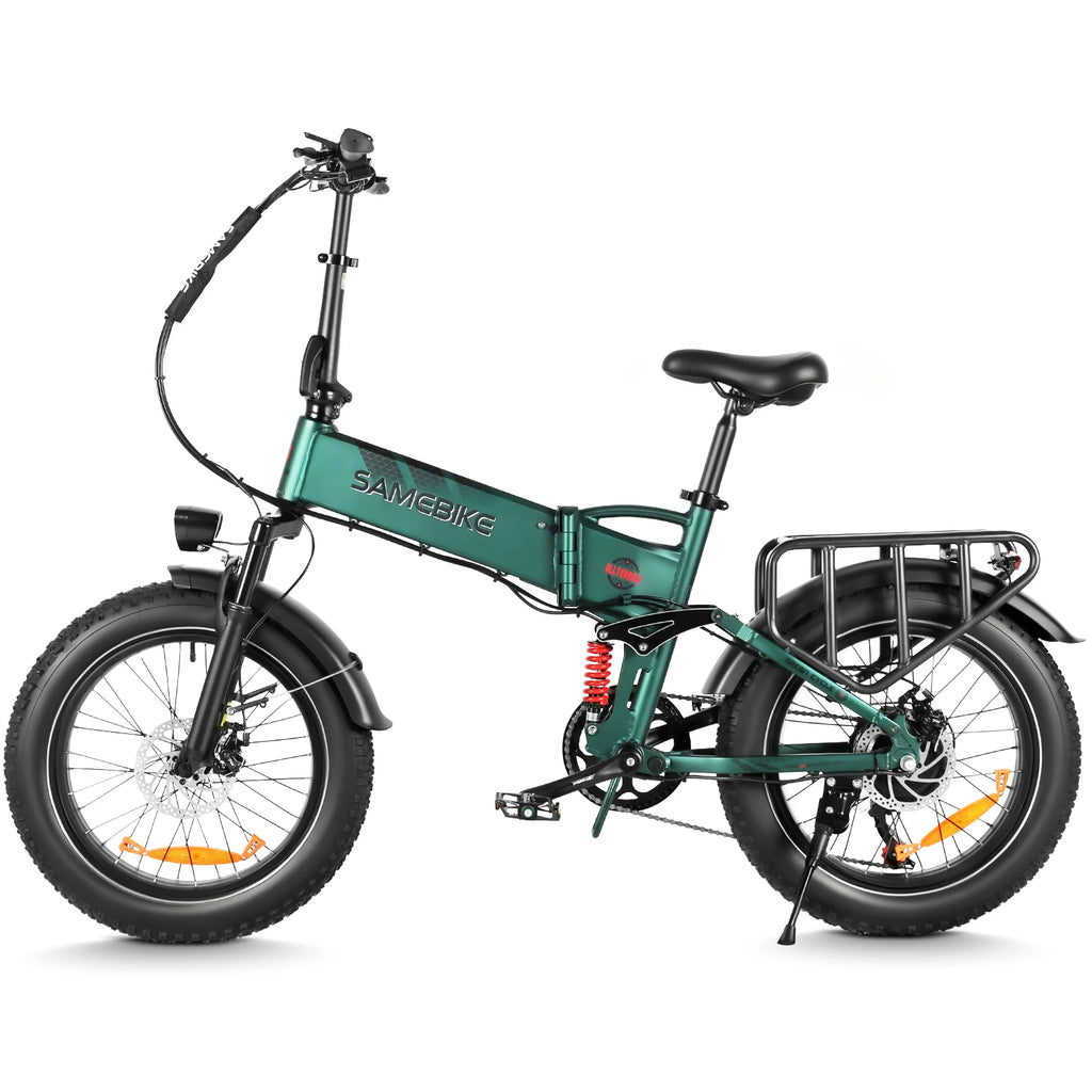 SAMEBIKE RS-A02Pro Folding Fat Tire Electric Bike 1000W All Terrain Snow Mountain Ebike For Adults 48V 15Ah High Capacity Battery Dual Suspension Off Road Adventure Bicycle
