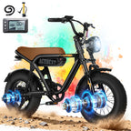 ActBest Blaze Electric BiNke, 16" Fat Tires Electric Mountain Bike, 1200W Peak Motor 48V 10.4Ah, 25 MPH 55Mi Range Off-Road Ebike with Full Suspension, with Free Bike Lock