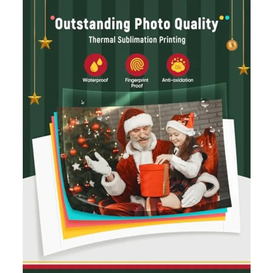 M100 4x6'' Photo Printer Bundle 180 pcs +5 Ink Cartridges,Wi-Fi Picture Printer for iPhone, Android, Smartphone, Computer, Dye-