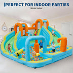 15.9FT Kids Inflatable Bounce House With Slide, 10-in-1 Water Bounce Castle, 550W Blower, Indoor Outdoor Jump House For Backyard
