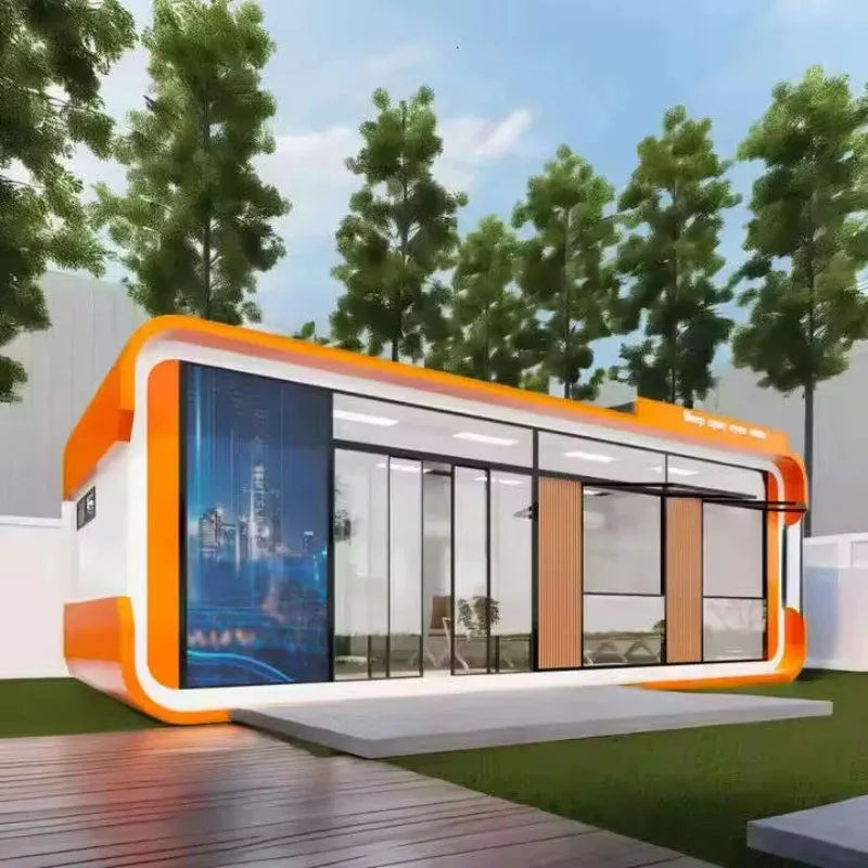 Luxury Apple Cabin Prefabricated Tiny House Modern Capsule Pod Portable Garden Office Outdoor Living Modular Glass Tiny Home