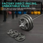 Cast Iron 1" Standard Weight Plates Including 5Feet Standard Barbell Bar and Star Locks, 95 Pounds Set 85 Lbs Plates + 10 Lbs B