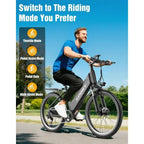 High-Power 1500W Electric Bike with 48V 12Ah Battery, 25MPH Speed, 65-Mile Range, 26 Adult City Cruiser E-Bike, 7-Speed Step-Thr