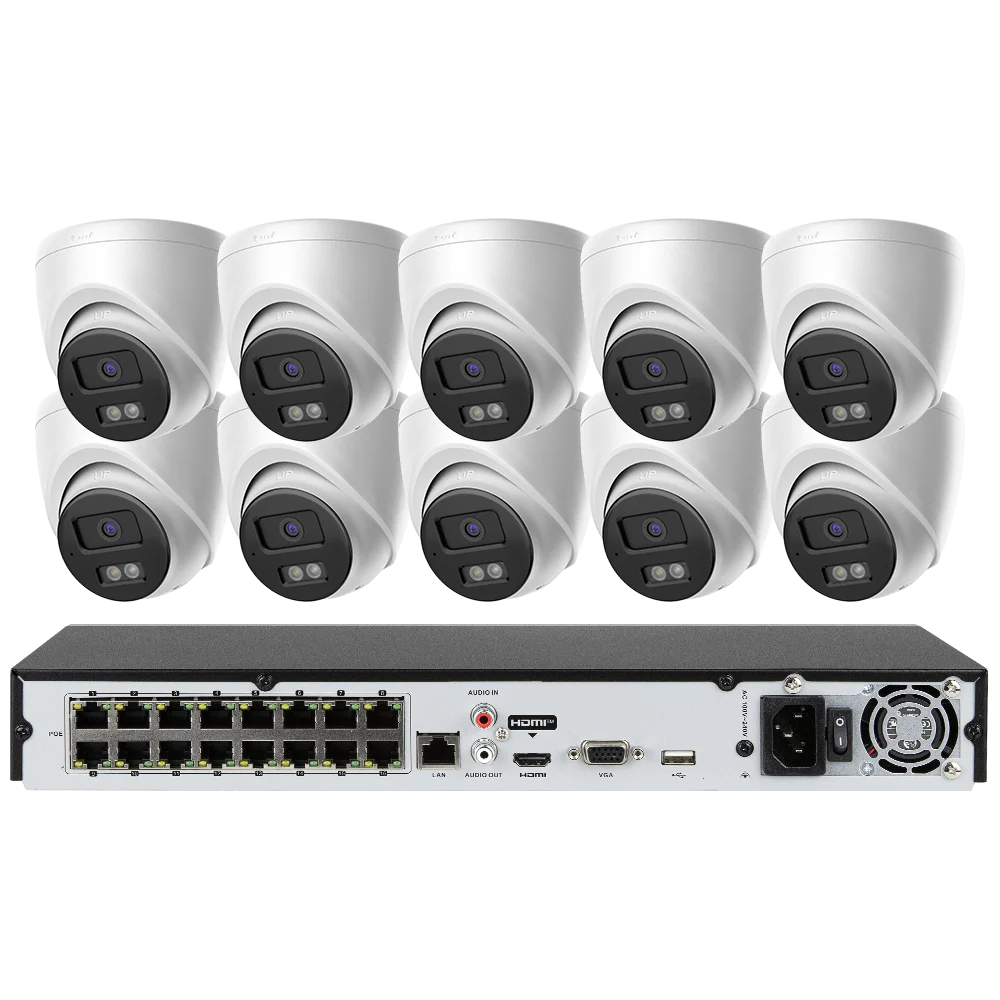 Hikvision 16ch POE Acusense NVR 4K IP Security Camera System Surveillance DS-7616NI-Q2-16P with DS-2CD1383G2-LIUF Indoor Outdoor