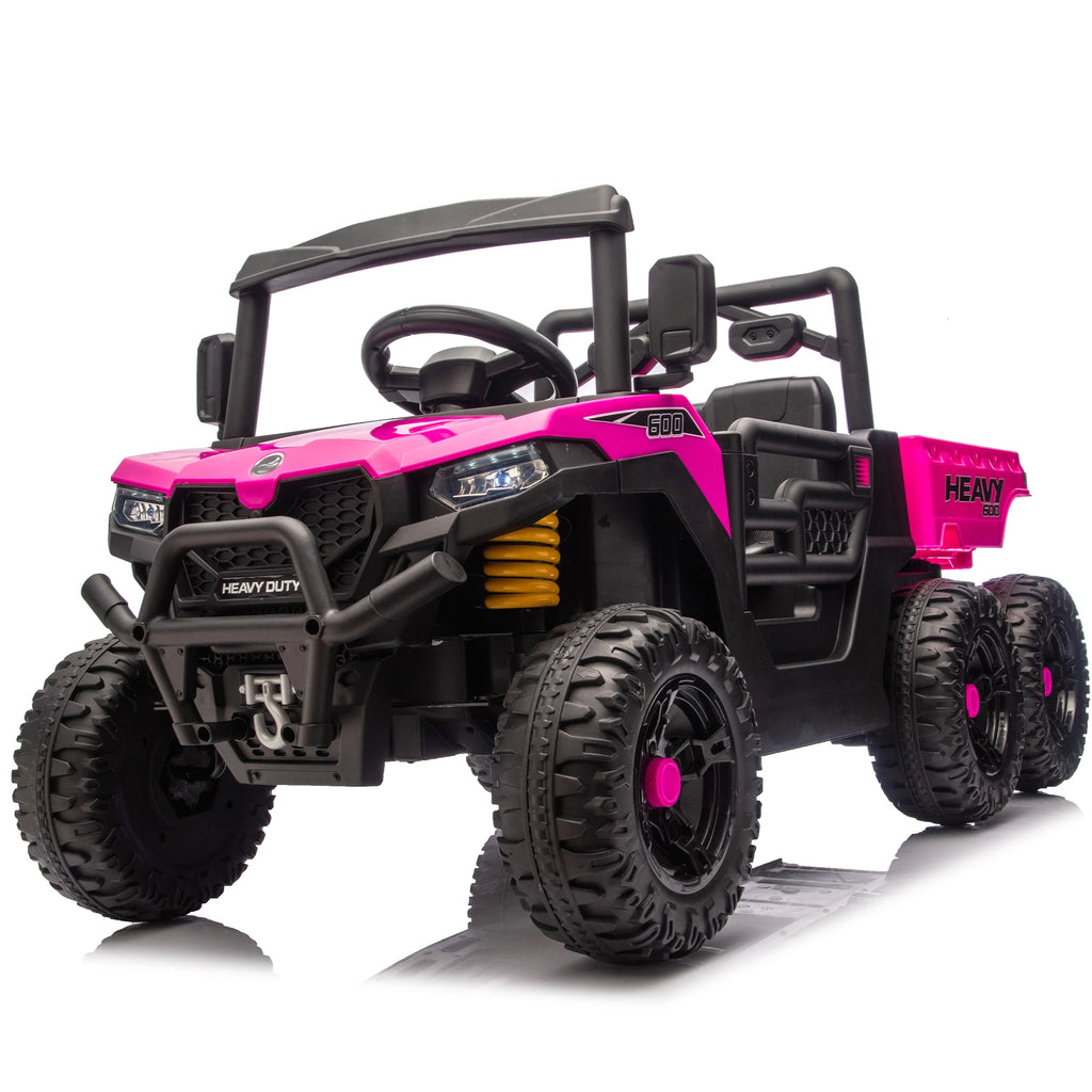24V 440W Kids Ride on Electric Tractor with Parent Remote Control Suspension Bluetooth Music 1.86-3.41MPH for Kids Pink