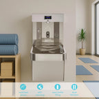 Avalon Wall Mounted Water Fountain with Bottle Filling Station, High Capacity Cooling, Sensor Dispensing, Self Cleaning, Digital Bottle Counter Display, Dual Filtration, ADA Compliant