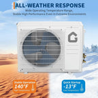 9000 BTU Mini Split Air Conditioner & Heater, 18.5 SEER2, 208-230v, Ductless AC Unit for 450 Sq.Ft, WiFi, Remote,Quiet Inverter
