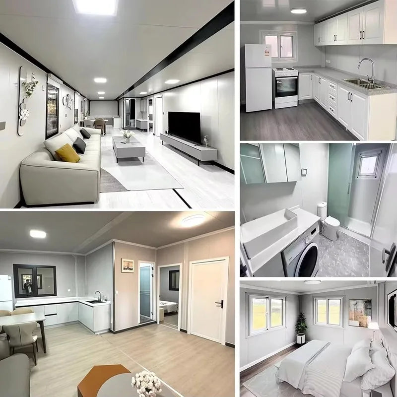 Luxury Mini Container Cottage House Homes - Modern Mobile Prefab Light Steel Tiny House Flat Pack Villa