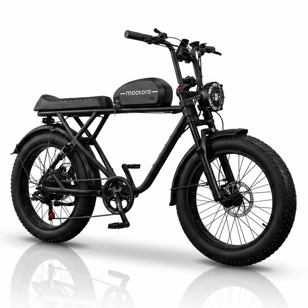 52V 1000W 24" Fat Tire Electric Bike for Adults – Aluminum Alloy Frame Off-Road E-Bicycle with Long-Range Battery, 7-Speed Shimano, and Disc Brakes for Mountain/Beach/Snow