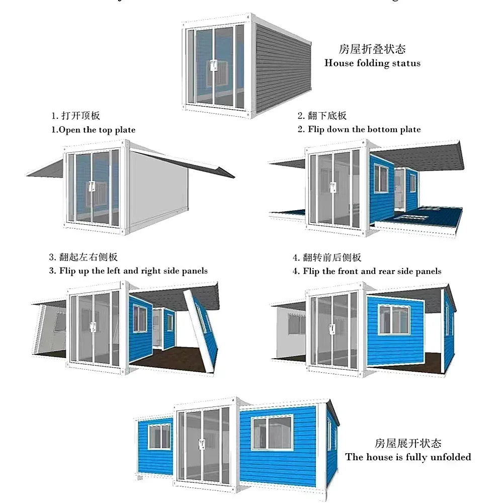 Customized China 20FT 40FT Container Modular House Expandable Prefab Prefabricated Mobile Home 3 4 5 Bedroom Modern Tiny Granny