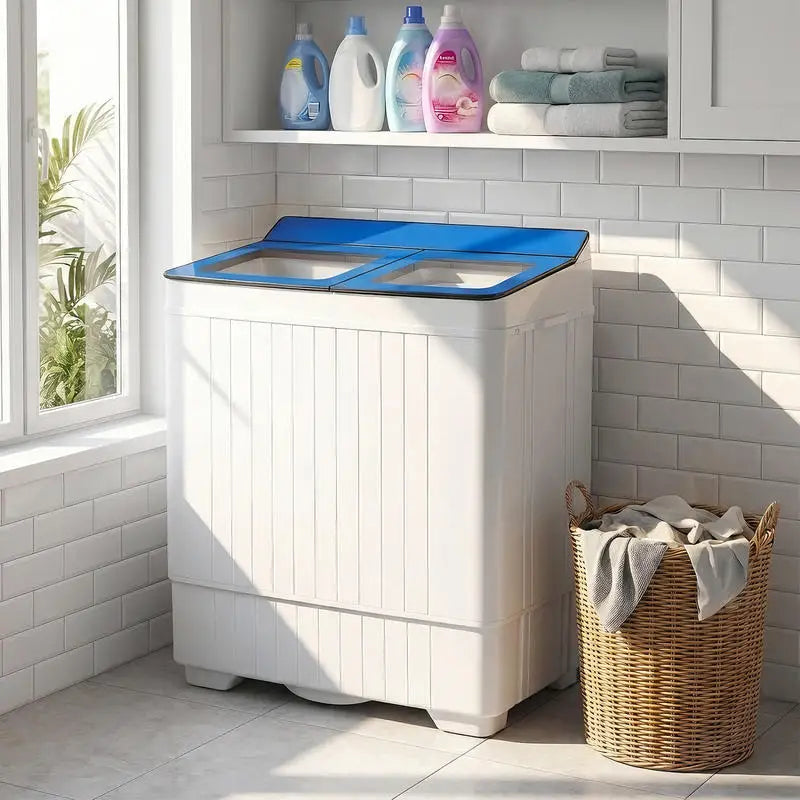 Portable Washing Machine with 18 LBS Washer and 8 LBS Spinner Combo-Blue