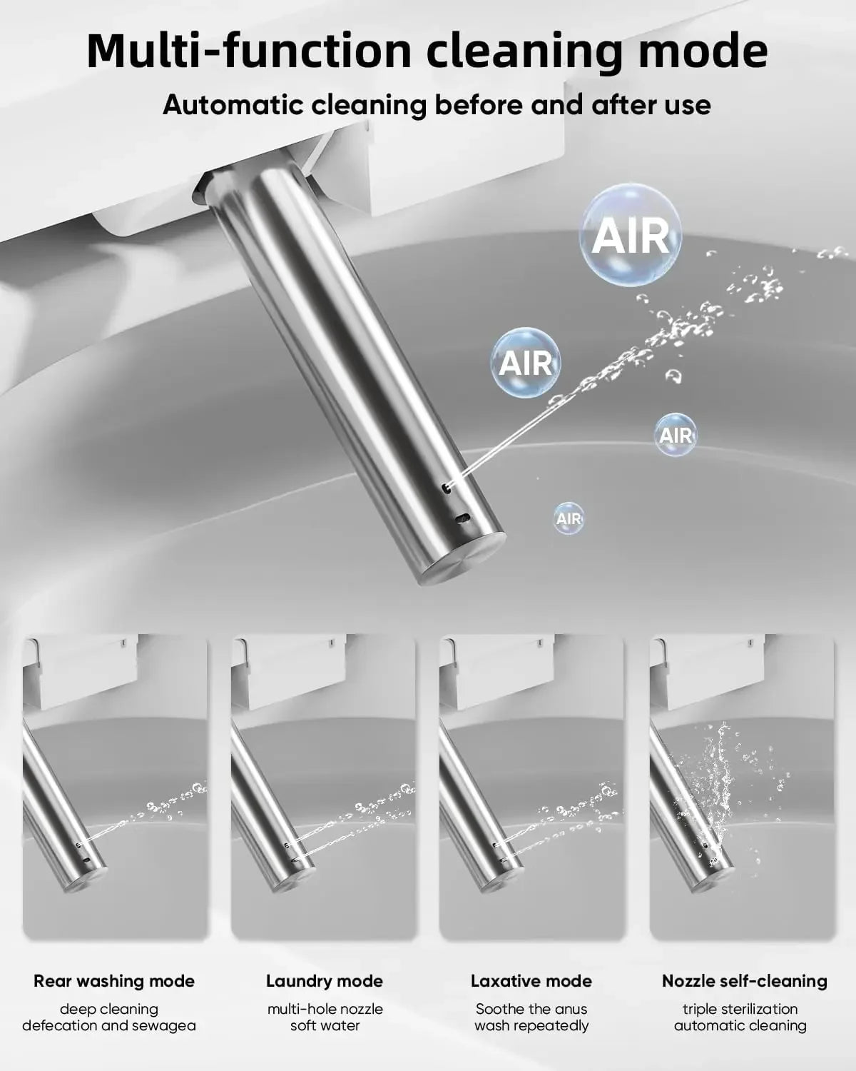 Smart Bidet Toilet with Warm Water Spray, Dryer, Auto Flush & Heated Seat, LED Display