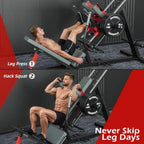 Hack Squat Leg Press Machine for Home Gym, 2-in- Adjustable Leg Exercise Workout Machine with Linear Bearing, Lower Body Workou