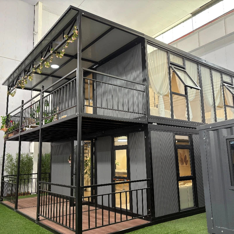 Luxury Mini Container Cottage House Homes - Modern Mobile Prefab Light Steel Tiny House Flat Pack Villa