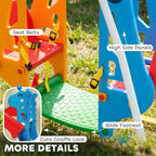 Face-to-Face Kids’ Swing, Stable A-Frame, 2-Seat, Indoor & Outdoor, Baby & Toddler Swing with Safety Belts, Giraffe Design