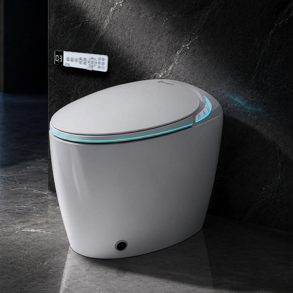 Sanyipace New Smart Toilet and Bidet Auto Open Close Lid Foot Sensor Distence Toilet Warm Water Heated Seat Toilet One Piece Elongated Toilet with Tank Toilet