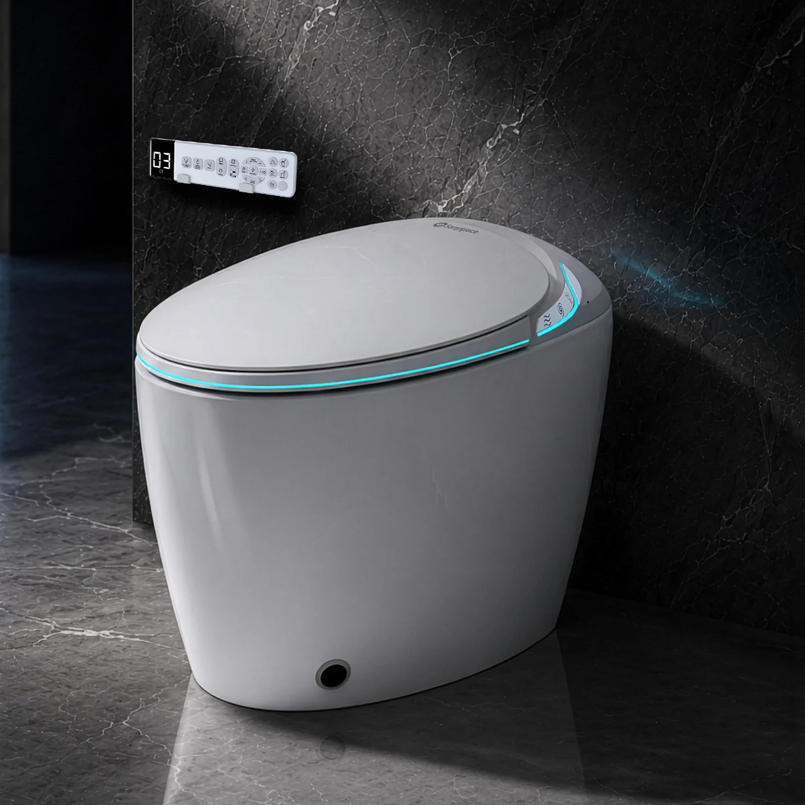 Sanyipace New Smart Toilet and Bidet Auto Open Close Lid Foot Sensor Distence Toilet Warm Water Heated Seat Toilet One Piece Elongated Toilet with Tank Toilet