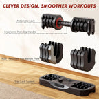 22.5LB 5-in-1 Quick Adjustable Dumbbells, Non-slip Fitness Set for Men & Women Home Workout