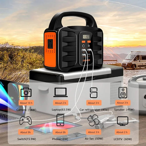 150W Portable Power Station, 155Wh 42000mAh Outdoor Solar Generator 110V AC DC Ports for Home Backup, Outdoor RV Camping, Emergency Lithium Battery Outages,Black