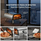 12" Electric Pizza Oven Countertop, Stainless Steel Pizza Maker Machine with Pizza Stone and Spatula, Heats up to 850°F, Multipurpose Indoor & Outdoor Pizza Cooker for Restaurant Home Camping