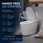 Smart Toilet With Built In Bidet One Piece Ceramic Bidet Toilet Auto Flush Auto Lid Foot Sensor Flush Instant Warm Water Sprayer Warm Air Dryer Ambient Night Light White
