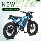 US Warehouse AKEZ  48V 18Ah Long Range 1500W Electric Bike, Fat Tire Off-Road E-Bike with Hydraulic Brakes