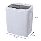 Portable Washing Machine - Compact Twin Tub Mini Washer & Spin Dryer Combo with Built-in Gravity Drain, 110V Electric Laundry Machine for Apartments, Dorms, RV, Camping - Energy Efficient, Quiet, Space Saving, No Installation