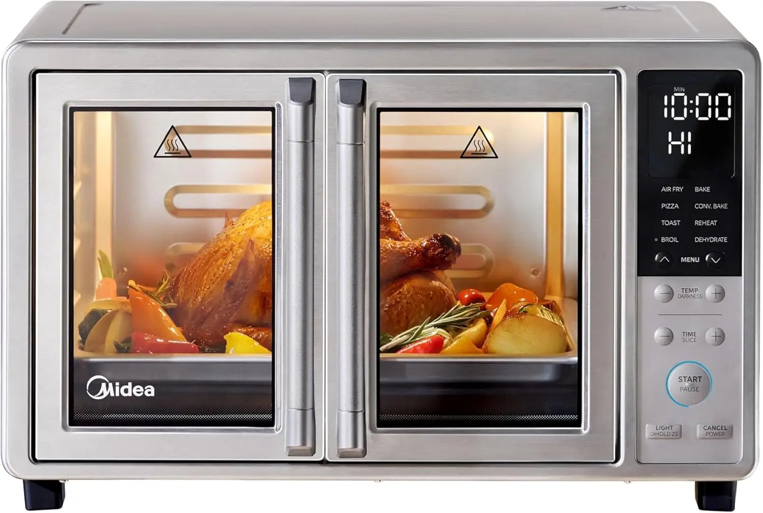 8-in-1 French Door Toaster Oven Air Fryer Combo, Compact 25QT Countertop with Infrared SpeedHeat, Stainless Steel