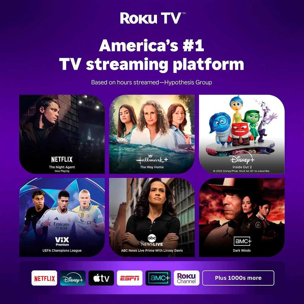 Portable Roku TV Smart Projector, Native 1080P, Dolby Audio, WiFi & Bluetooth, USB-C Powered, Auto Focus & Keystone, for Home & Outdoor Movies