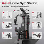 Sportsroyals Home Gym Equipment, 150LBS Weight Stack, Full Body Workout Machine with Pulley System for Strength Training