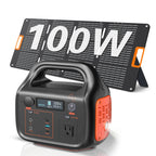 300W/294Wh Portable Power Station with Foldable Solar Panel (100W), 294Wh Solar Generator & 100W Solar Panel, Suitable for Famil