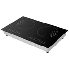 Double Induction Hob 24 Inch For Kitchen Countertop Apartment RV 1800W Dual Burner Touch Control Stove Built-in Cooktop 9 Power Levels Child Lock Timer Glass Surface