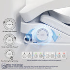 Smart Bidet Toilet Seat with Side Knob Adjustable Heated Seat with Water Temperature and Pressure Adjustment Portable Bidet with Automatic Nozzle Cleaning