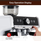 20 Bar Semi Automatic Espresso Machine, Professional Coffee Machine with Built-in Grinder & Milk Frother – 2.8L Removable Water Tank – Coffee Maker for Home, Latte, Cappuccino