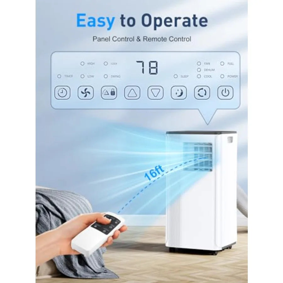Portable Air Conditioners - 2026 Upgraded 10000 BTU Portable AC for Room up to 450 Sq. Ft, 3 in 1 AC Unit with 24H Timer, Smart