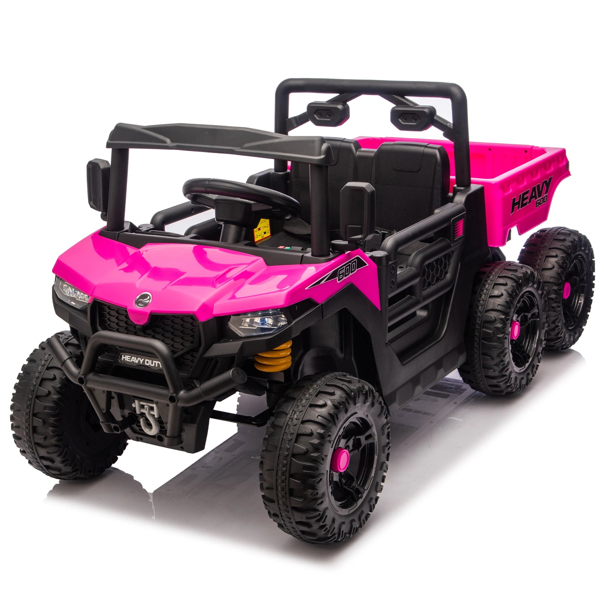 24V 440W Kids Ride on Electric Tractor with Parent Remote Control Suspension Bluetooth Music 1.86-3.41MPH for Kids Pink