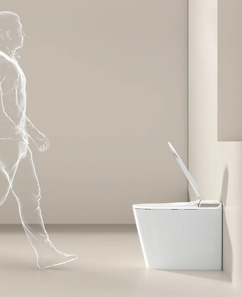 Luxury Smart Toilet with Tankless Design Instant Heating Adjustable Water Spray Bidet Automatic Flushing System