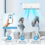 9000 BTU Mini Split Air Conditioner & Heater, 18.5 SEER2, 208-230v, Ductless AC Unit for 450 Sq.Ft, WiFi, Remote,Quiet Inverter