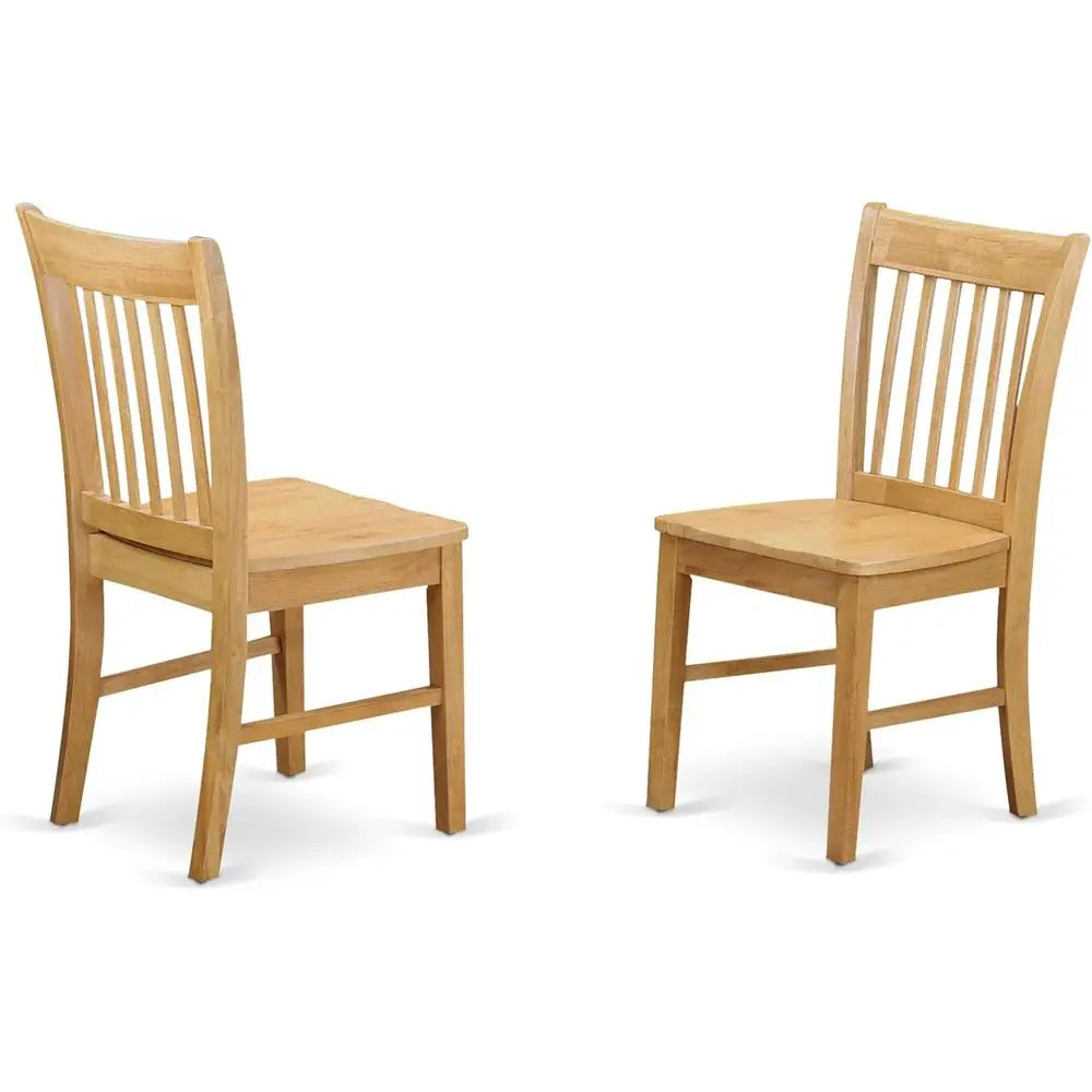7-Piece Oak Dining Table Set with 6 Chairs, 36x60 Inch