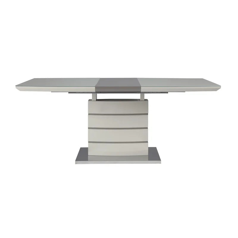 Contemporary 5-Piece Dining Set with Extendable Table and Metal Frame Chairs