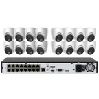 Hikvision 16ch POE Acusense NVR 4K IP Security Camera System Surveillance DS-7616NI-Q2-16P with DS-2CD1383G2-LIUF Indoor Outdoor