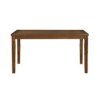Cherry Finish 7-Piece Dining Set with Table and 6 Chairs, Textured Fabric Seats, Classic Wooden Design