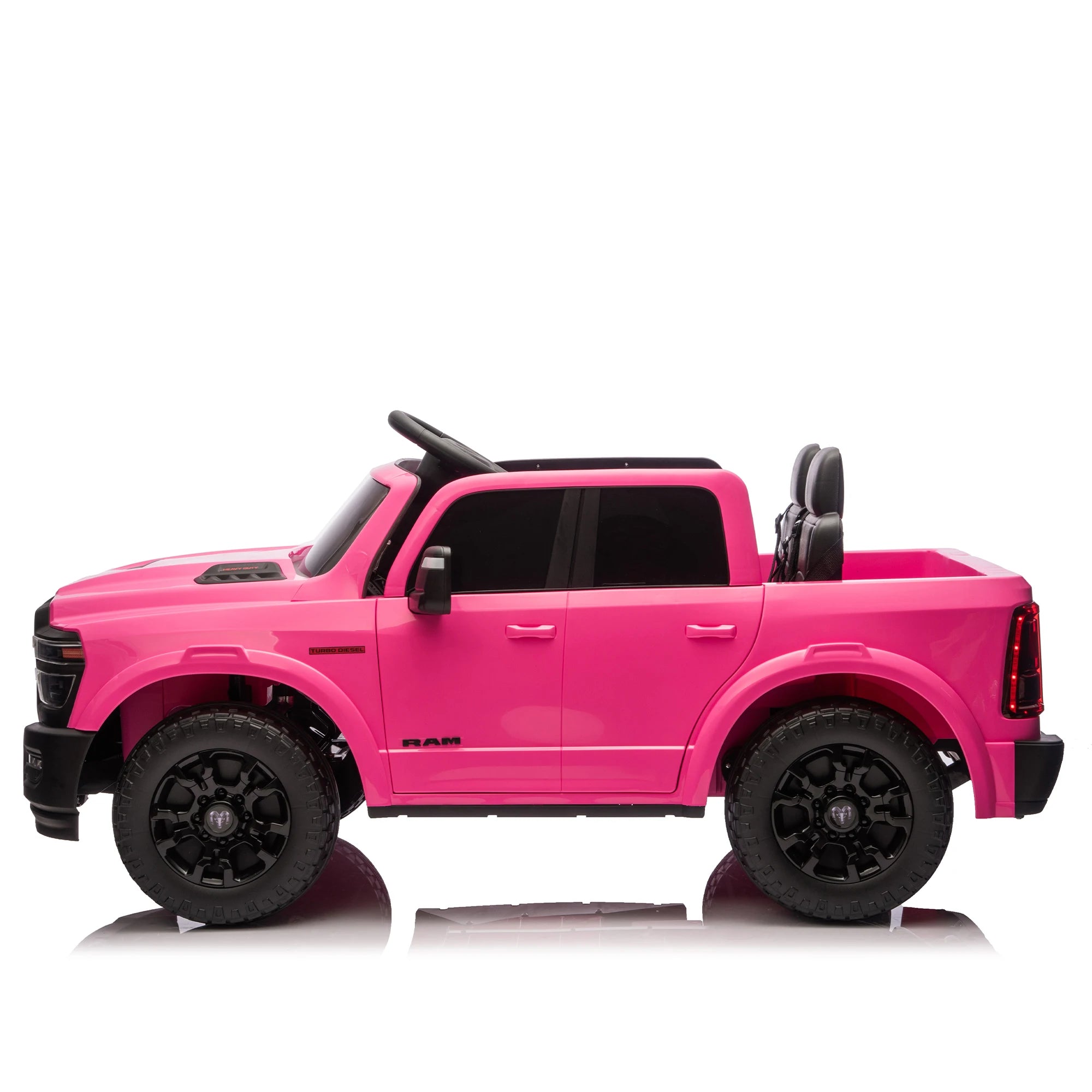 24V 160W Kids Ride on Electric Truck with Parent Remote Control Suspension LED Lights Bluetooth Music Storage for Kids Pink
