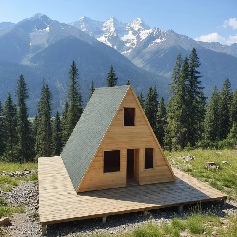 Triangle A Frame Portable Cabin House Modular Wooden Tiny Home Luxury Outdoor Living