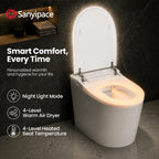 Sanyipace Smart Toilet Seat and Bidet 1000 Gram MaP Flush Score ADA Comfort Height Auto Flush Warm Water Heated Seat Toilet One Piece Elongated Toilet with Tank Toilet