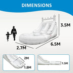 White Big Commercial PVC Inflatable Water Slide For Kids With Big Splash Pool Backyard Water Slide And Swimming Pool Summer Fun