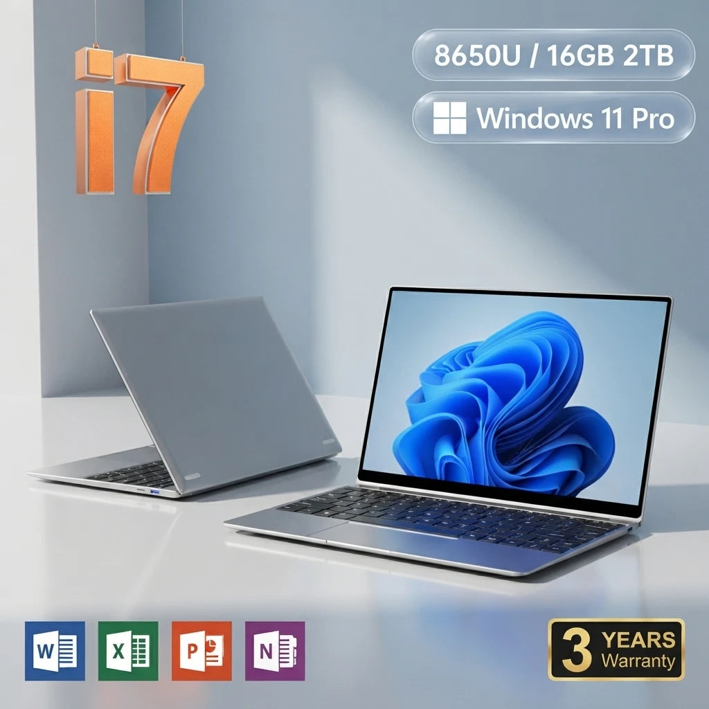Ship from RU 14.1" Laptop 32GB 2TB Intel Core i7 8650U Windows 11 Gaming Computer PC Gamer office Notebook 1920*1080 HD