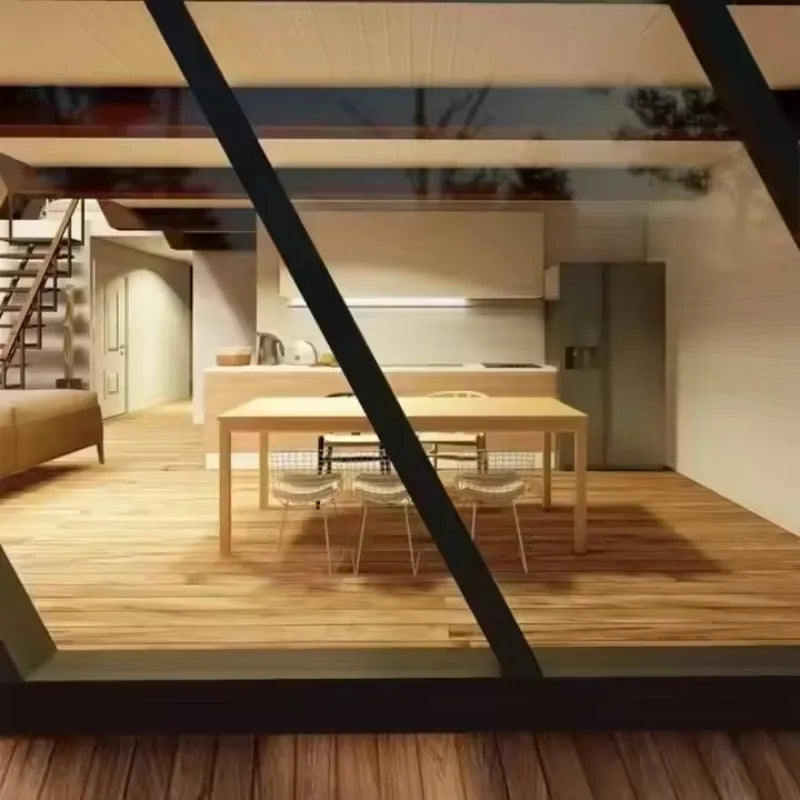 Triangle A Frame Tiny House Modular Prefab Cabin Portable Wooden Villa Outdoor Living Luxury Mobile Home
